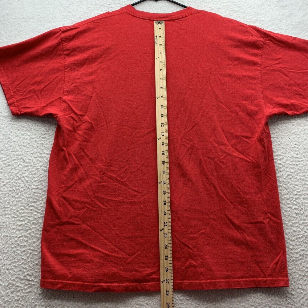 VTG Hanes Beefy T-Shirt Adult XL X-Large Pringles Man Superhero Chips Snacks Red - Picture 9 of 14